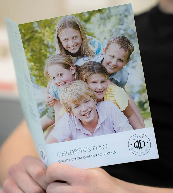 Quay Dental Children’s Plan leaflet showing smiling children